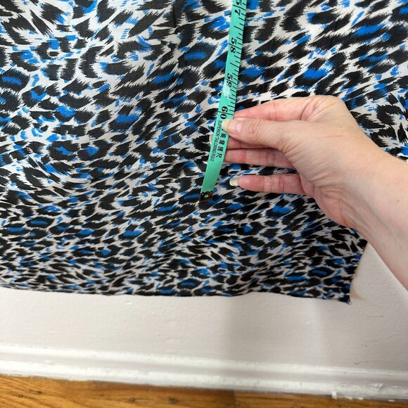 India Boutique XL Blue Black & White Animal Print Polyester Shawl Wrap Scarf - Picture 5 of 10